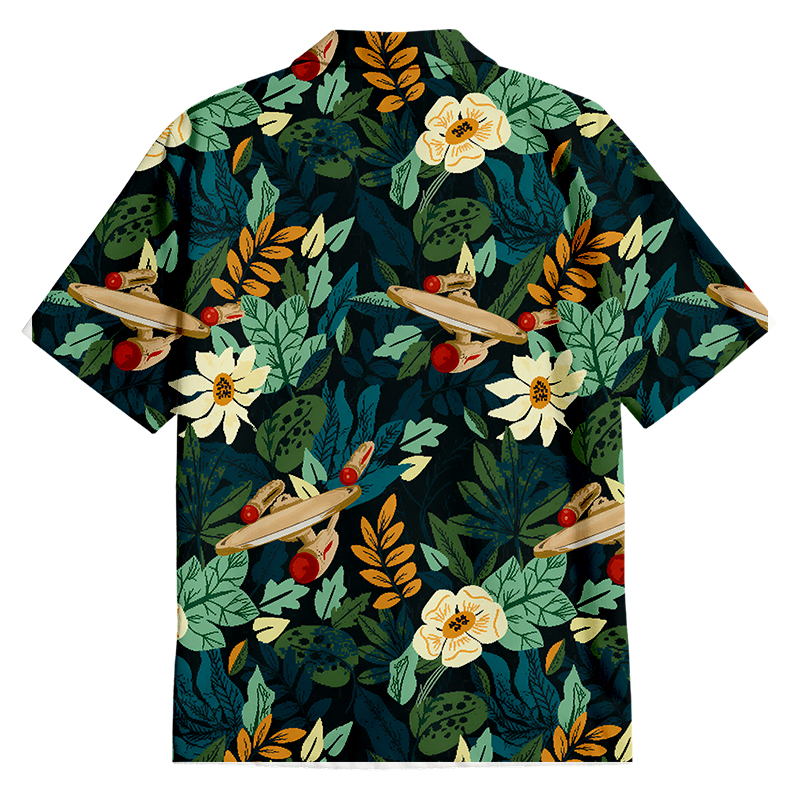 Scifi Spacecraft Hawaii Button Up Pocket Shirt