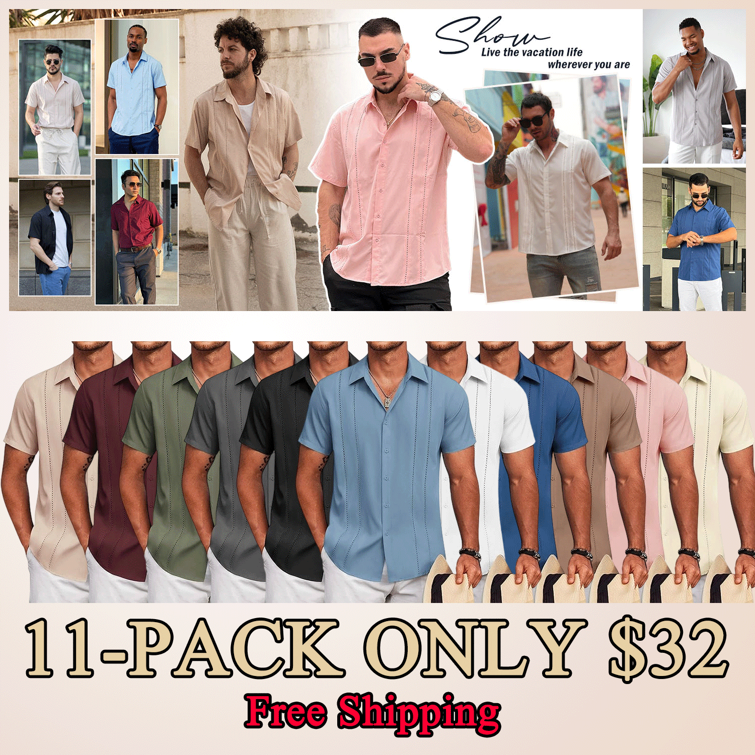 Men's Cuban Linen Guayabera Shirt – Short Sleeve