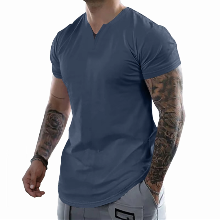 Men's Slim Fit V-Neck Muscle Tee - 2025 Spring Athletic Fashion