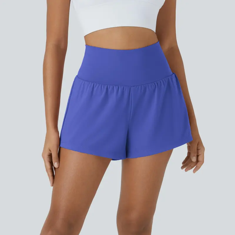 Super High Waisted Back Pocket & Side Hidden Pocket 2-in-1 Yoga Shorts 3