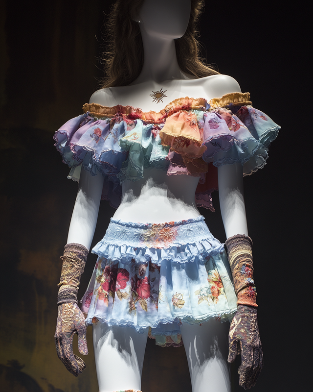 Sexy Elegant Ruffle Top + Skirt Two-Piece Swimsuit  06a6