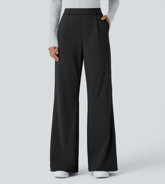 🔥 High-Waisted Flare Work Pants with Side Pockets 🔥
