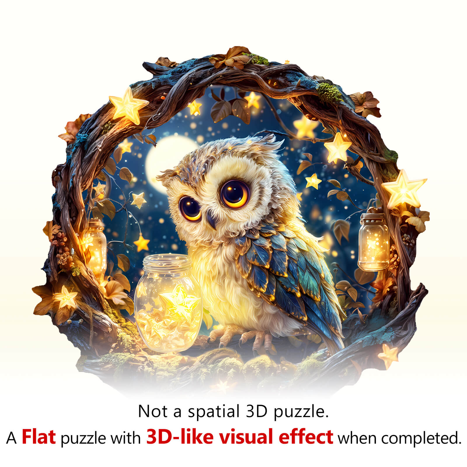 Star Owl Wooden Jigsaw Puzzle
