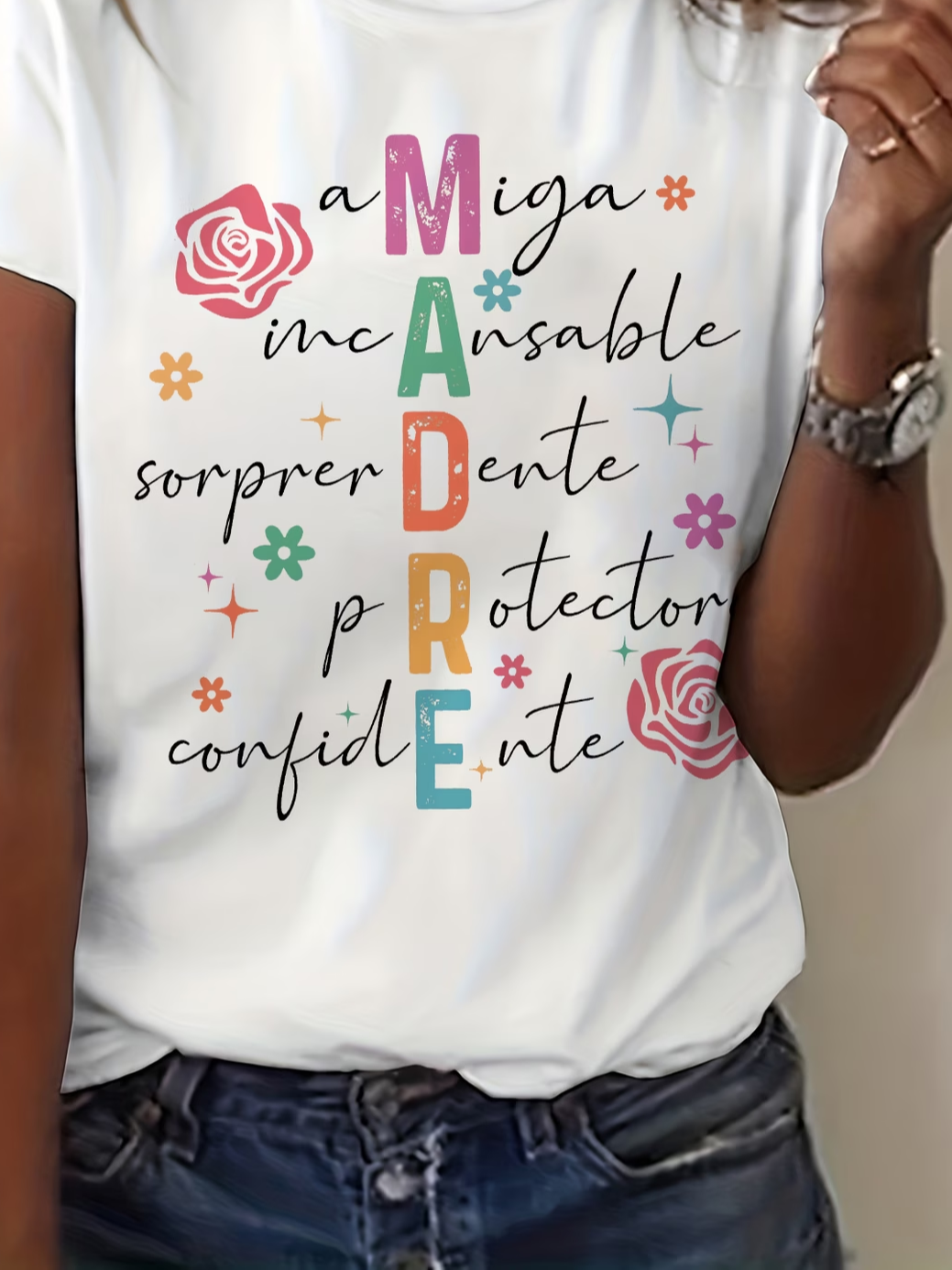 Women's Mother's Day Short Sleeve T-shirt Summer White Text Letters Printing Jersey Crew Neck Daily Going Out Casual Top