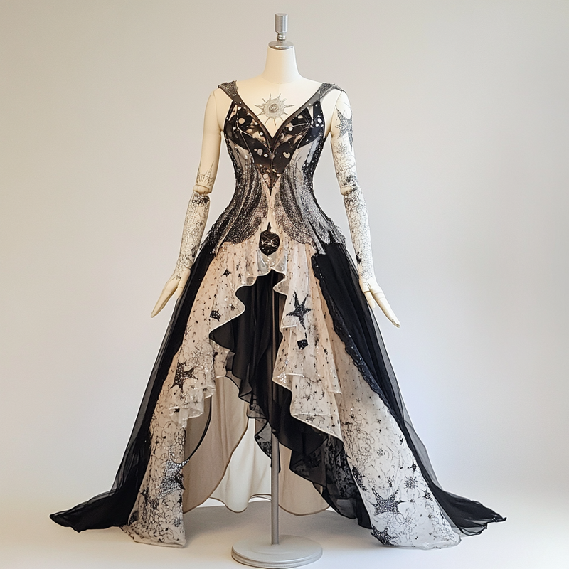 Summer original design magician theme hot stamping dress 39d9