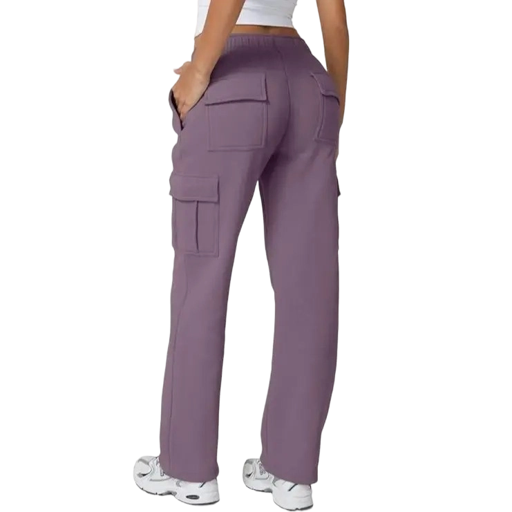 Women’s Medium Waist Fleece Baggy Sweatpants
