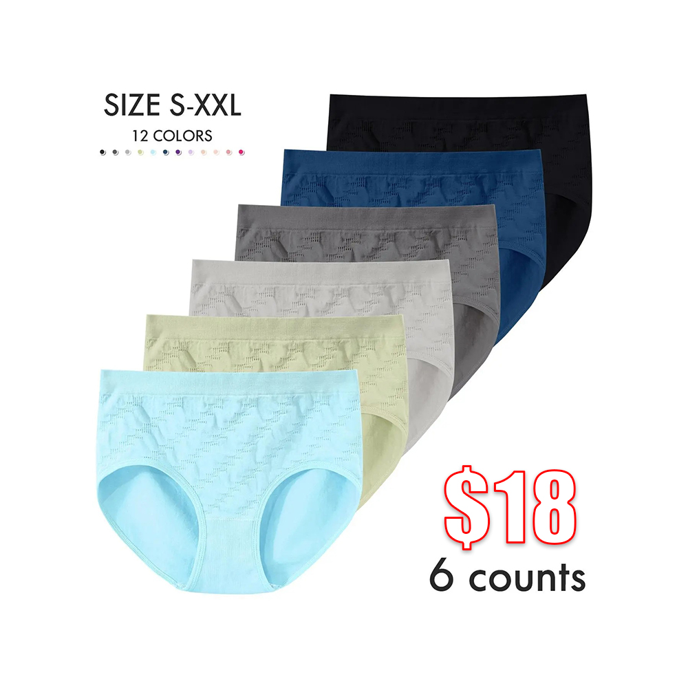 Women's Solid Color Panty, Breathable Comfortable Panty for Daily Wear