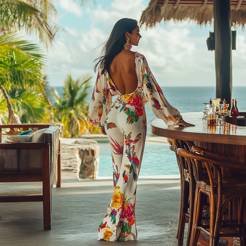 Ladies Backless Casual Jumpsuit 51b5