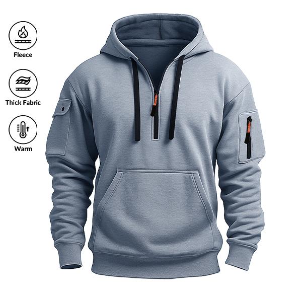 Men’s Half-Zip Fleece Lined Sweatshirt – Warm & Stylish