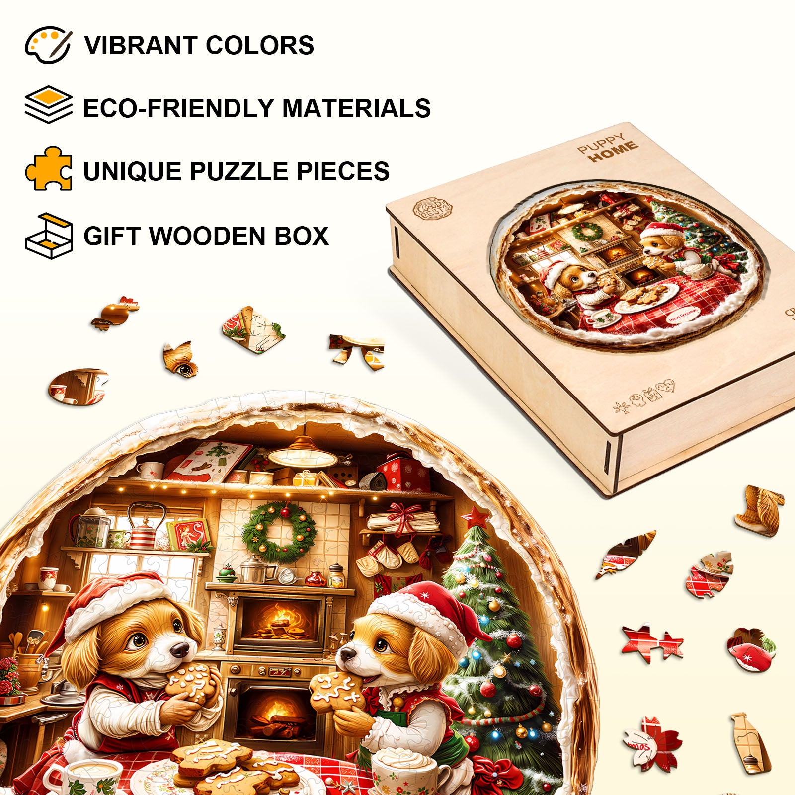 Puppy Home Wooden Jigsaw Puzzle