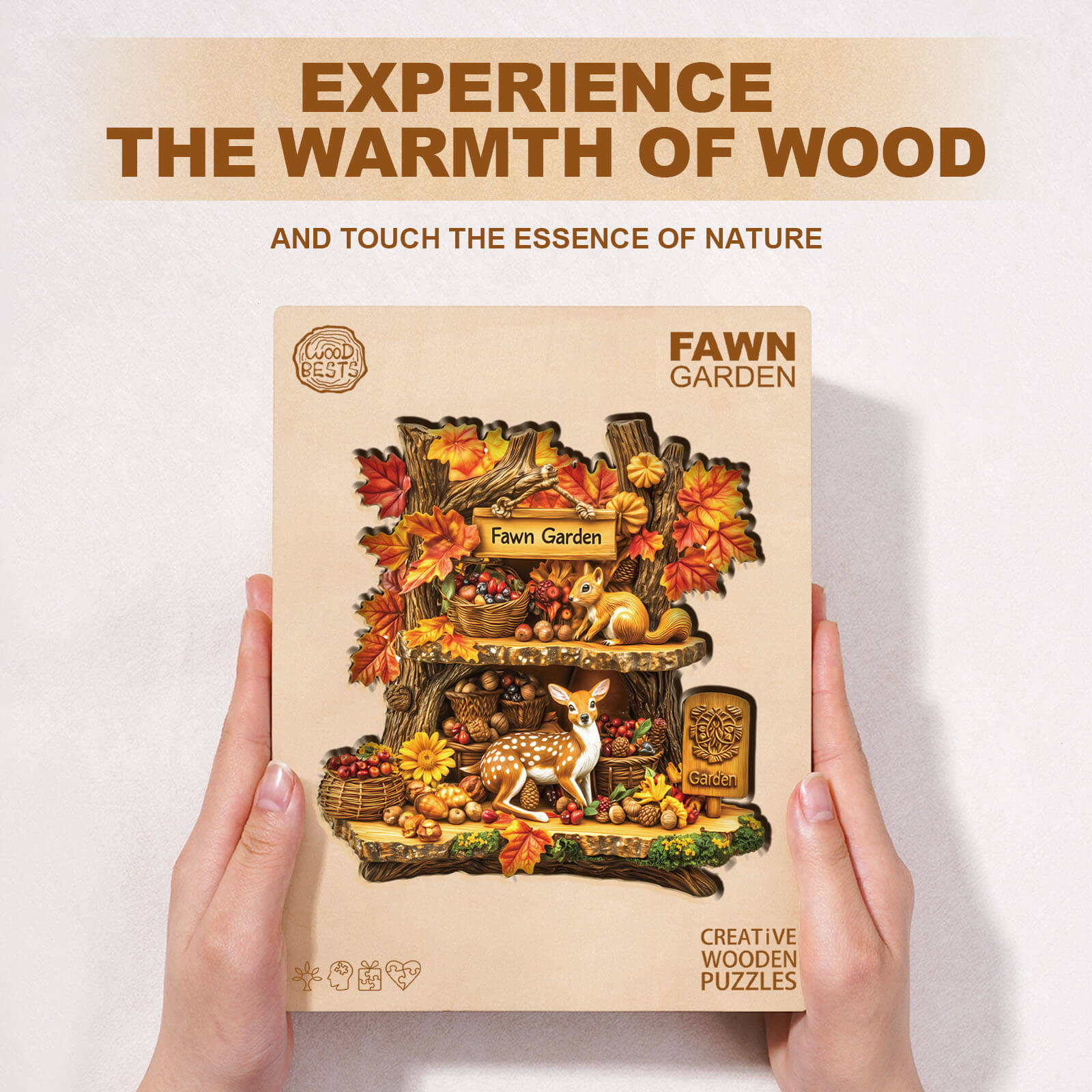 Fawn Garden Wooden Jigsaw Puzzle