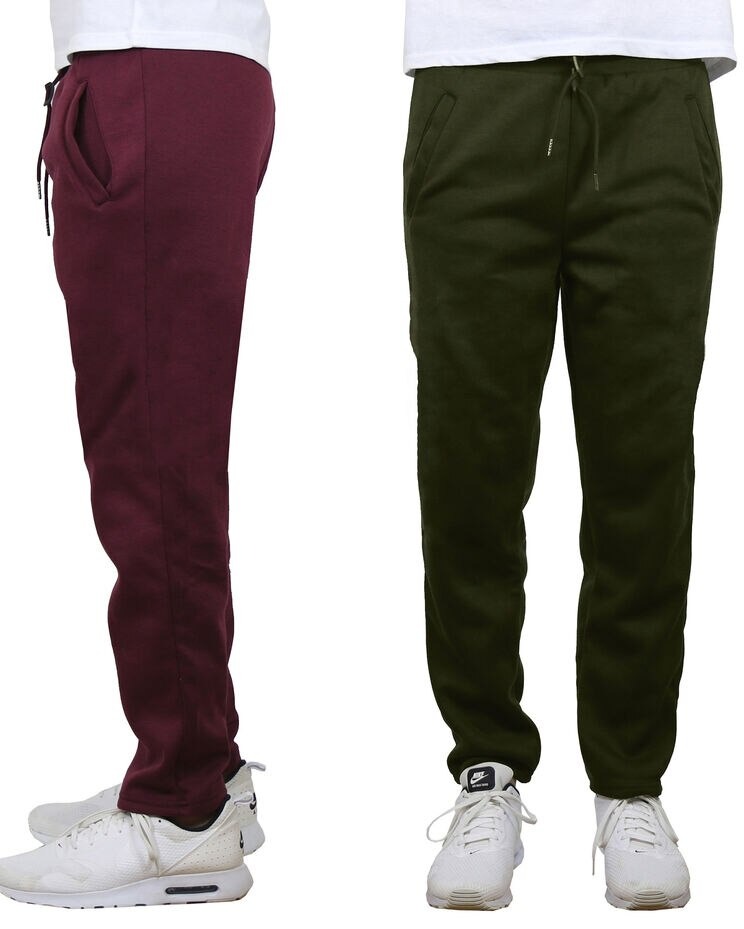 Galaxy By Harvic Open Bottom Fleece Sweatpants- 2 Pack