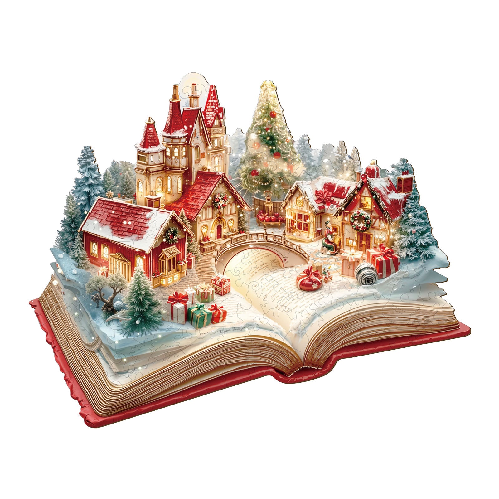 Christmas Pop-up Book Wooden Jigsaw Puzzle