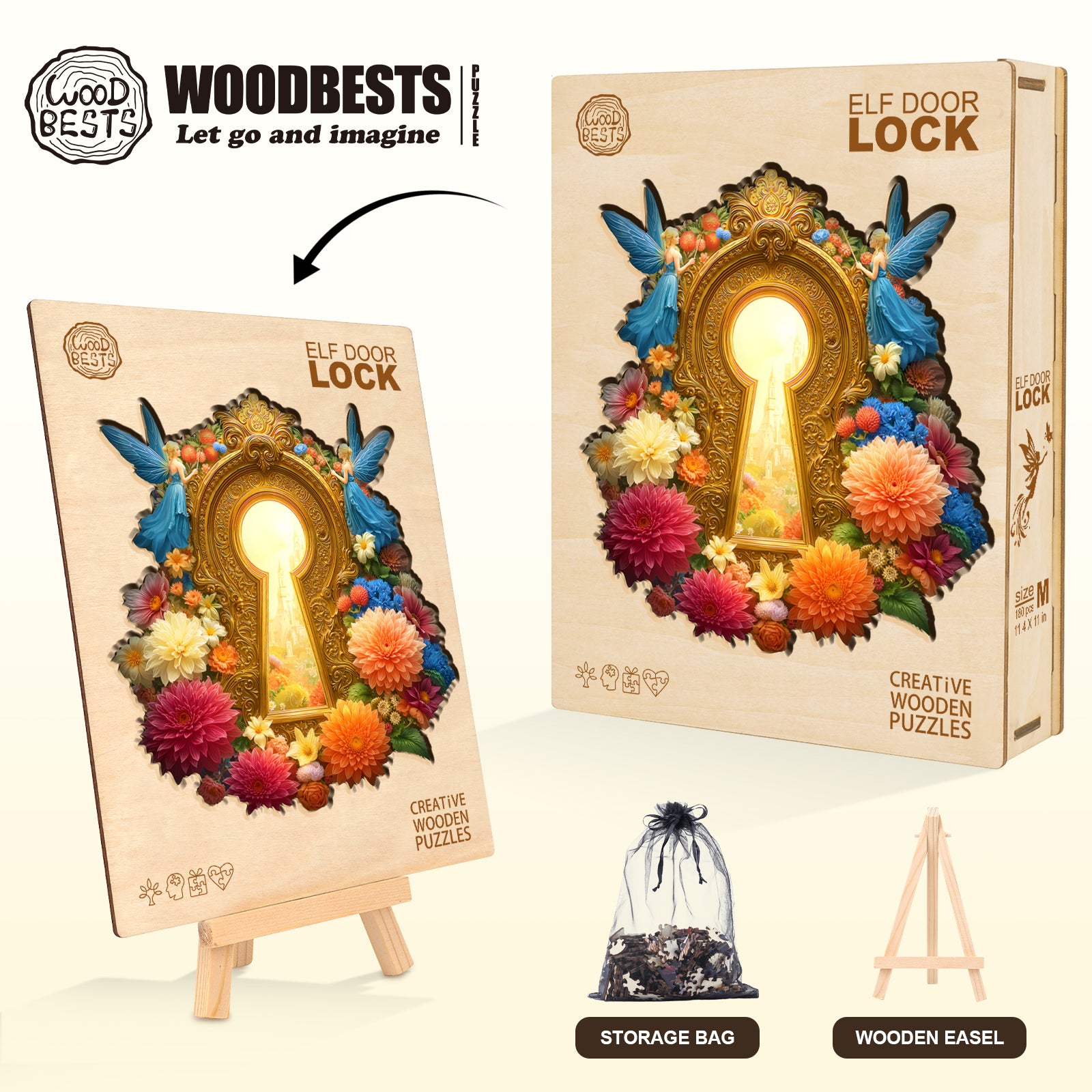 Elf door lock Wooden Jigsaw Puzzle