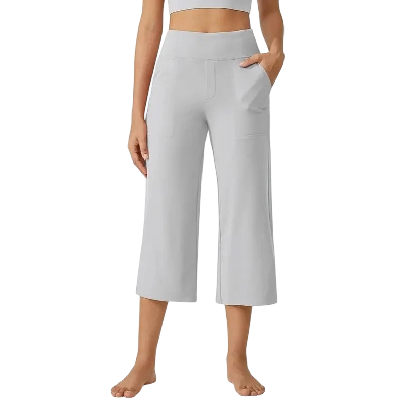 Capri Pants for Women Wide Leg Yoga Dress Cropped Pants Capri Leggings with Pockets for Casual Summer