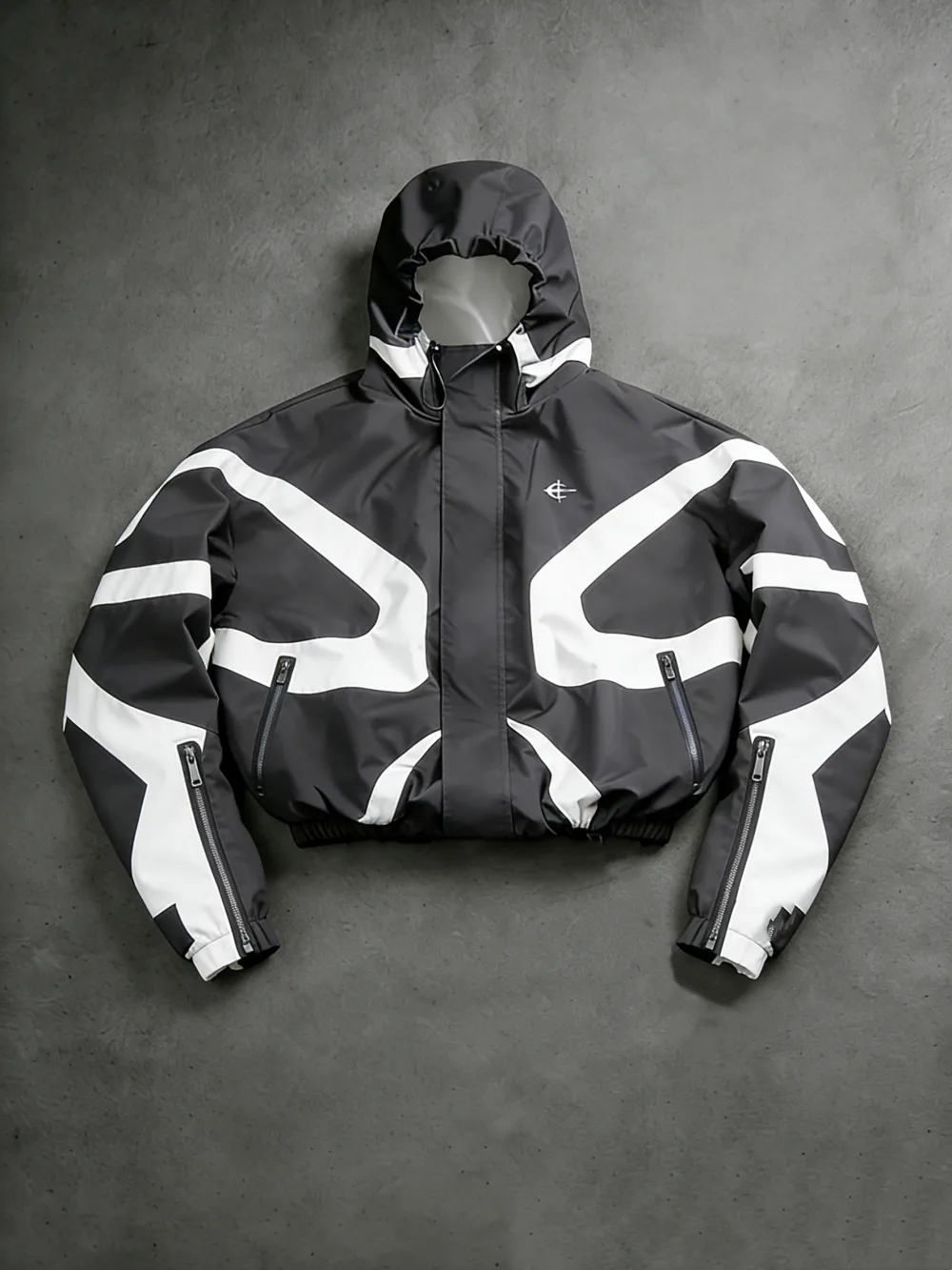 Men's  Jacket High Street Patchwork Print+Printed Elastic Cuff Sport Pants