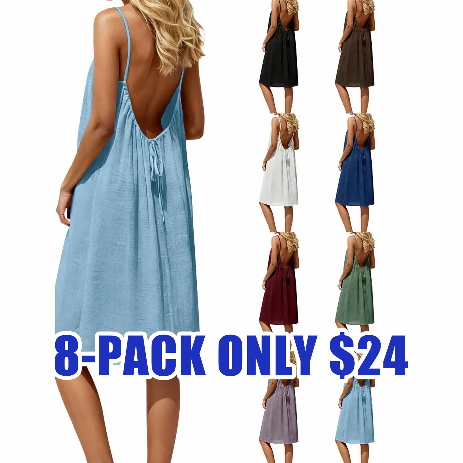 Women's Solid Color Cami Lounge Dress, Elegant Sleeveless Knee-Length Dress for Summer, Ladies Sleepwear for Indoor Wear