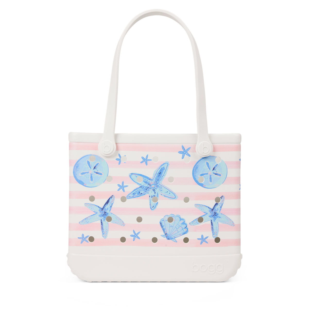 Baby Bogg Bag - Pink Stripes & Blue Shells