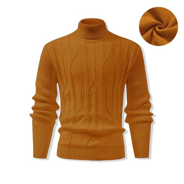 Men’s Turtleneck Cable Knit Sweater – Thick Warm Winter Knit Top