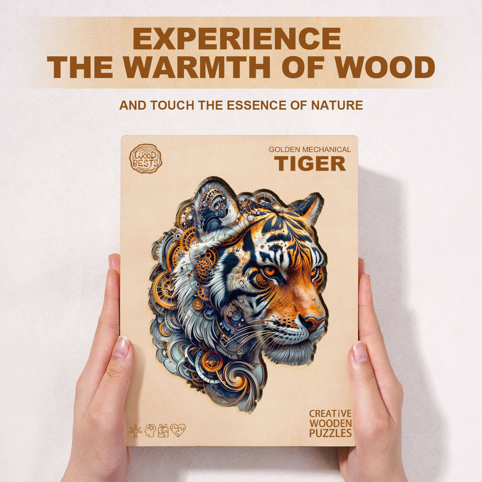 Golden mechanical tiger Wooden Jigsaw Puzzle