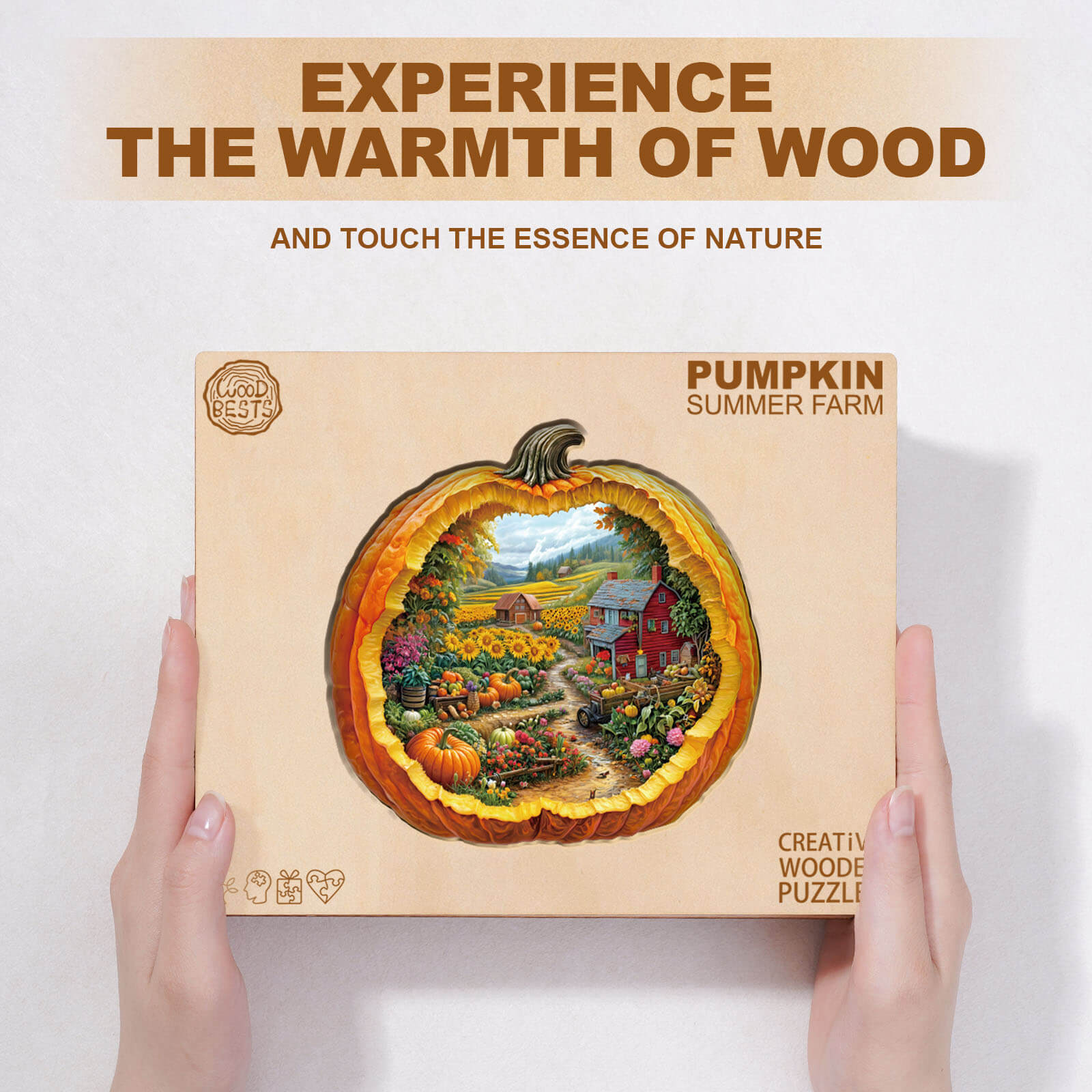 Pumpkin Summer Farm Wooden Jigsaw Puzzle
