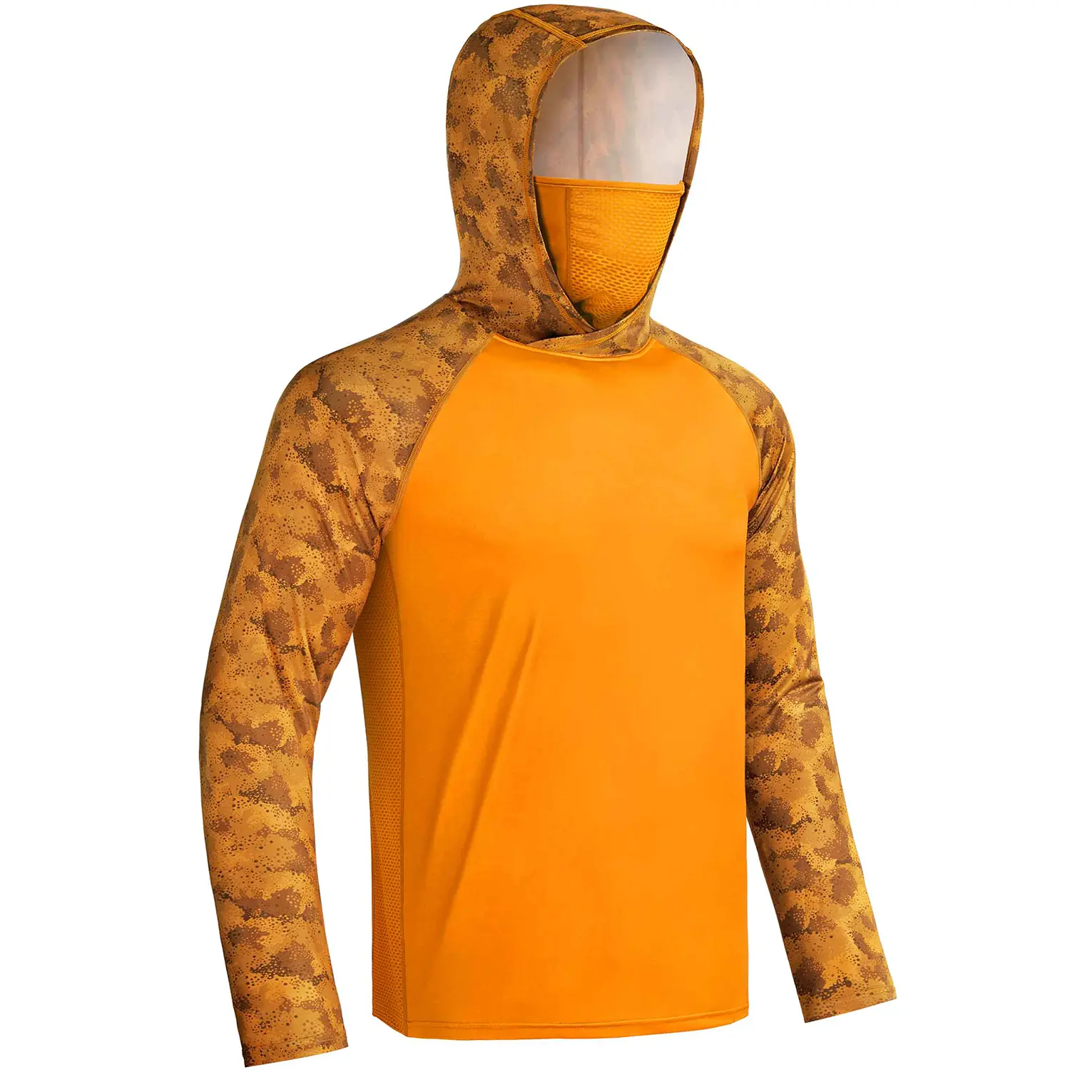Sun Hoodie Shirts w/ Mask Neck Gaiter Men UPF 50+ UV Protection Long Sleeve