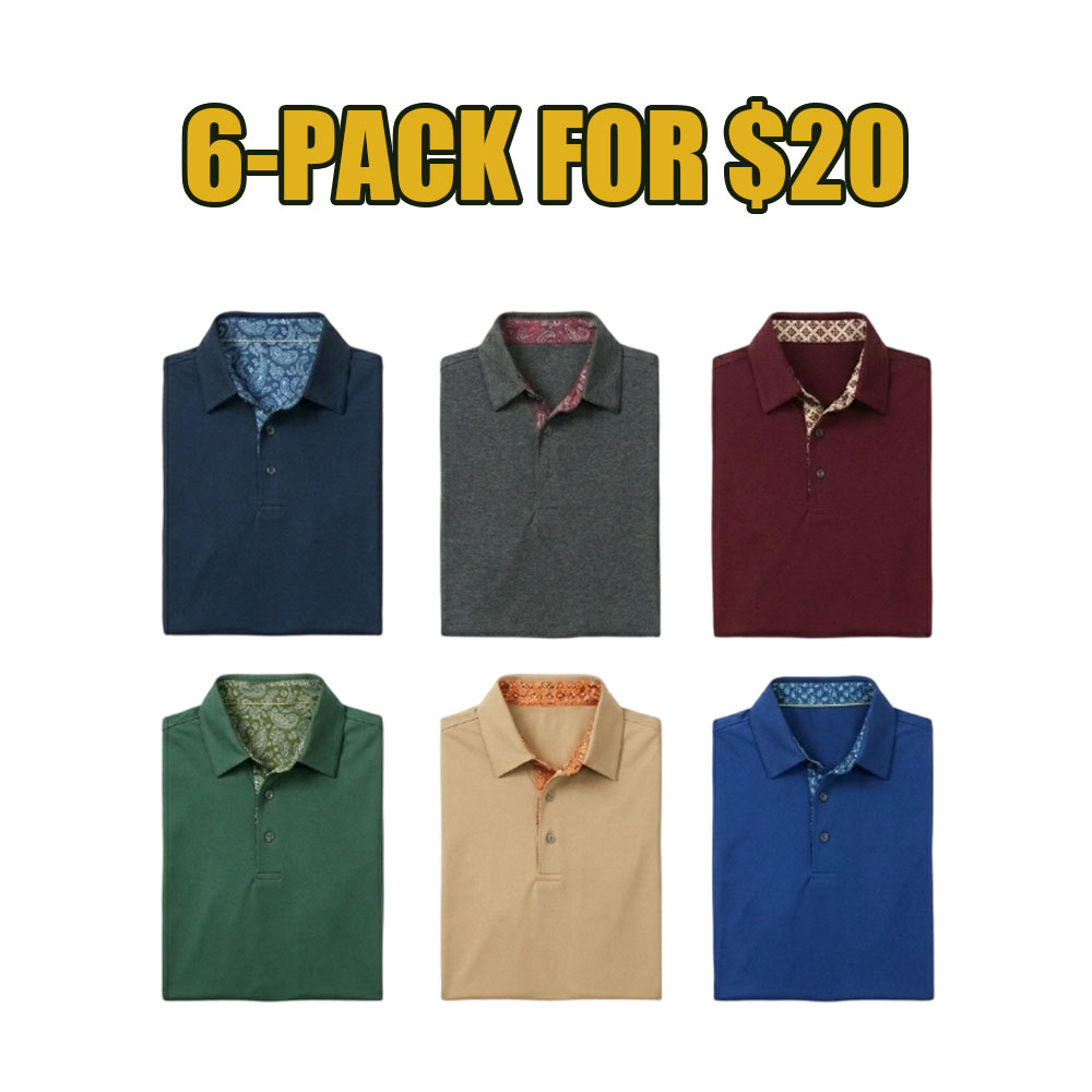 Men’s 9-Pack Polo Shirts – Soft, Breathable Cotton, Comfortable Casual Fit