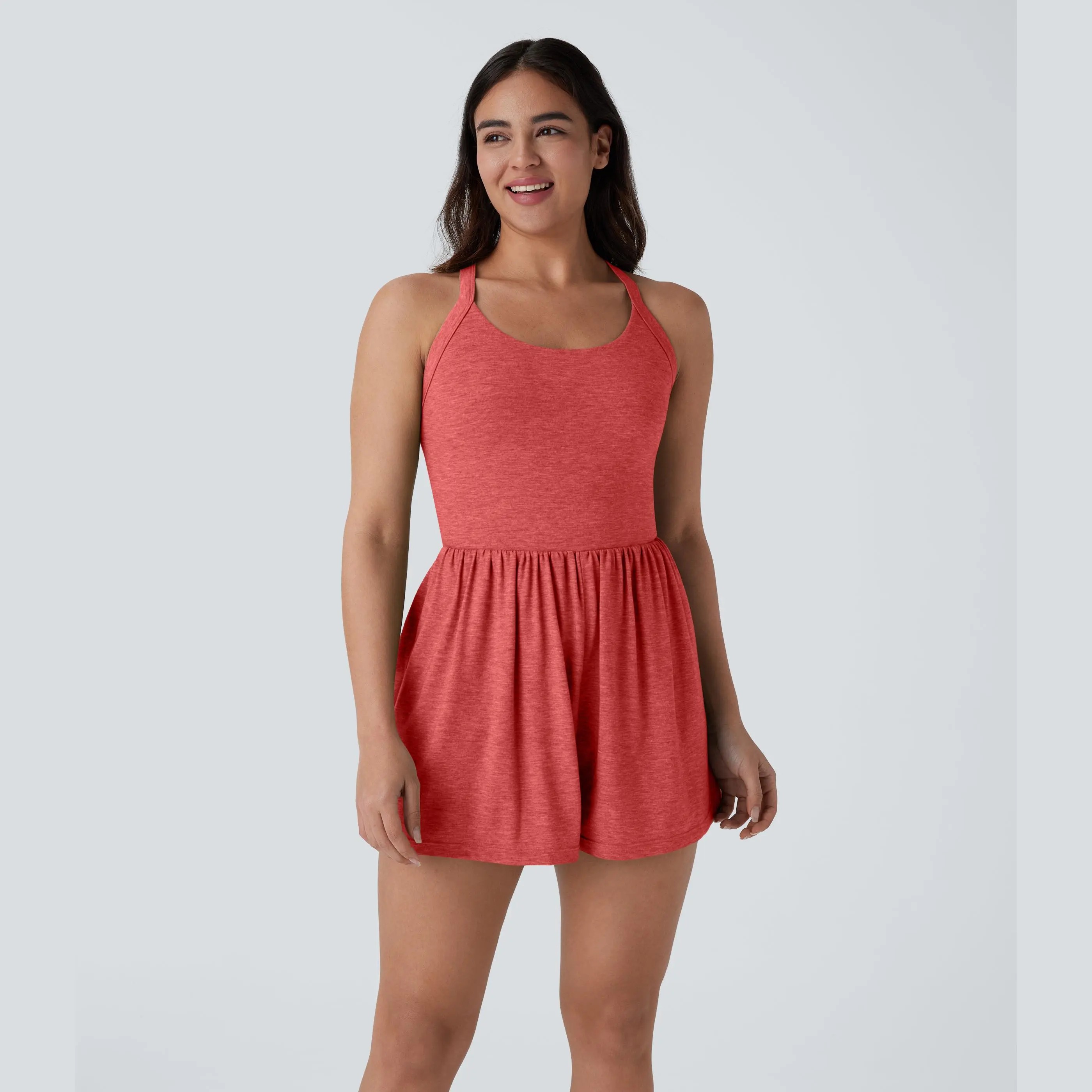 Women's Backless Twist-Front 2-in-1 Resort Romper
