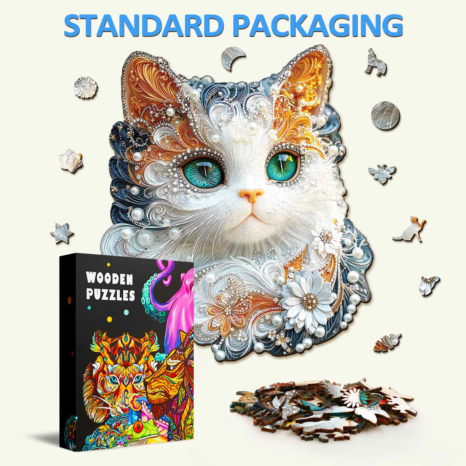 Jewelry Kitten Wooden Jigsaw Puzzle