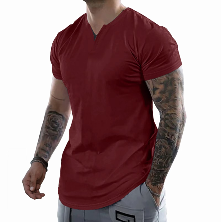 Men's Slim Fit V-Neck Muscle Tee - 2025 Spring Athletic Fashion