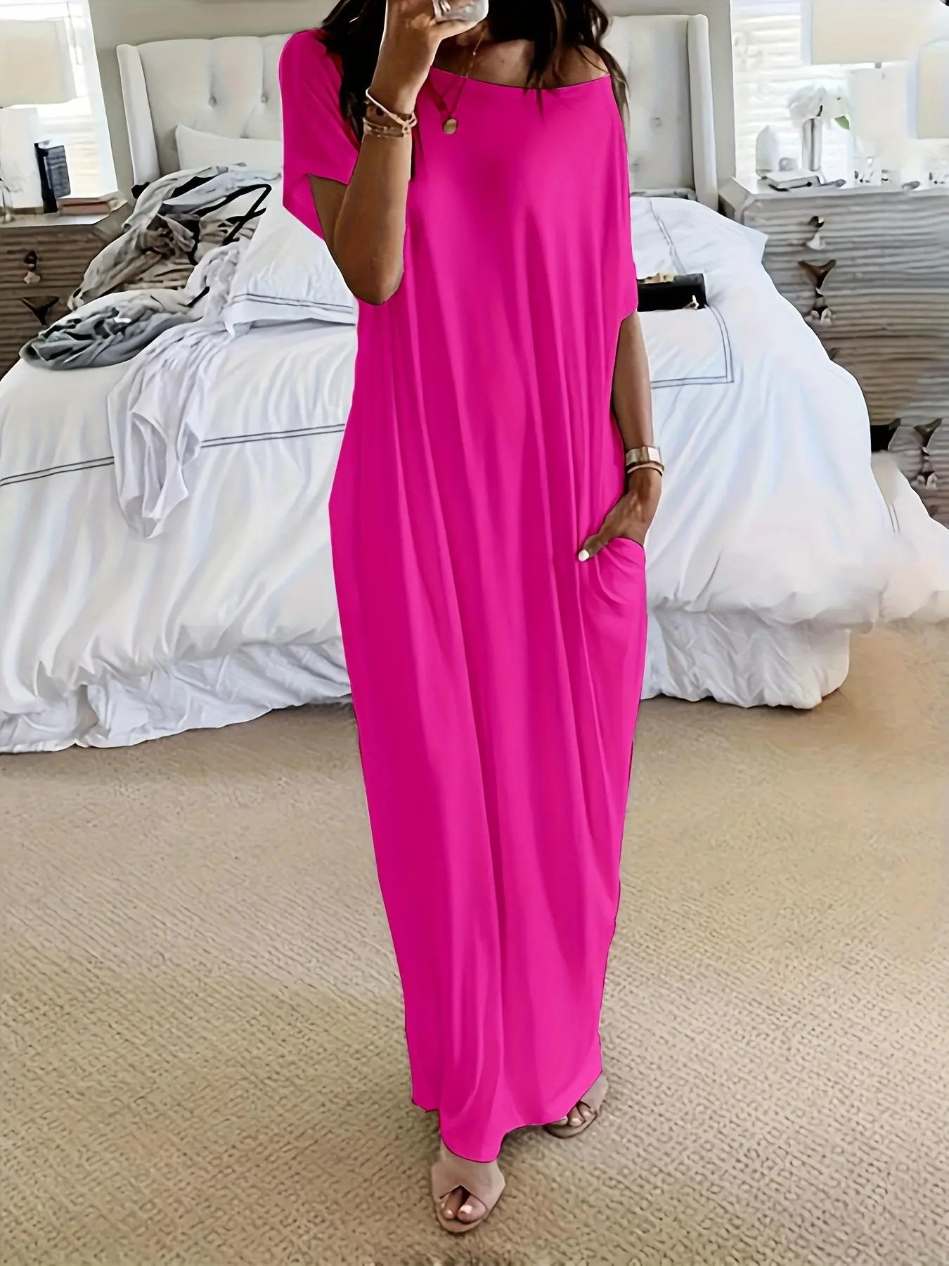 Women's Batwing Sleeve Lounge Dress