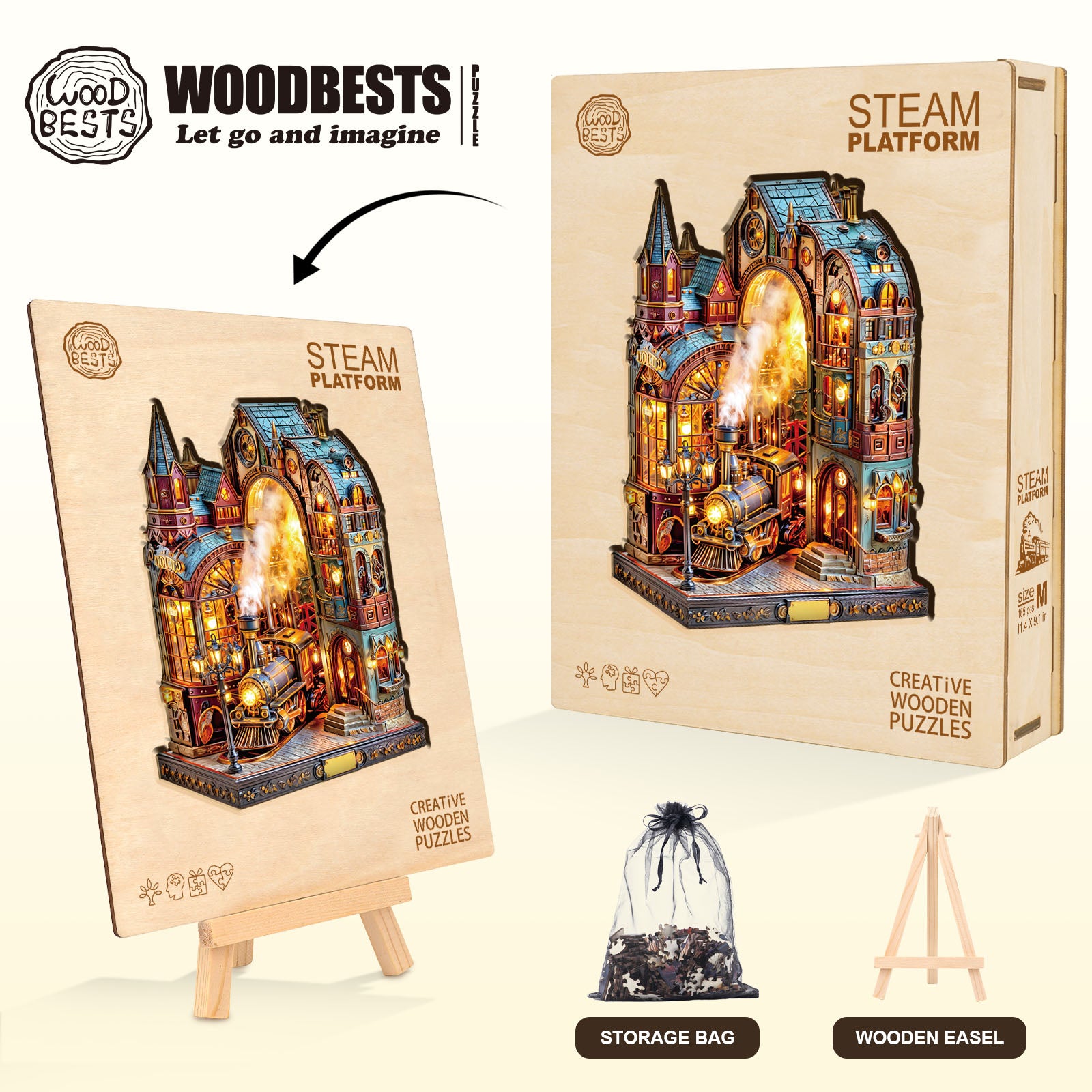 Steam platform Wooden Jigsaw Puzzle