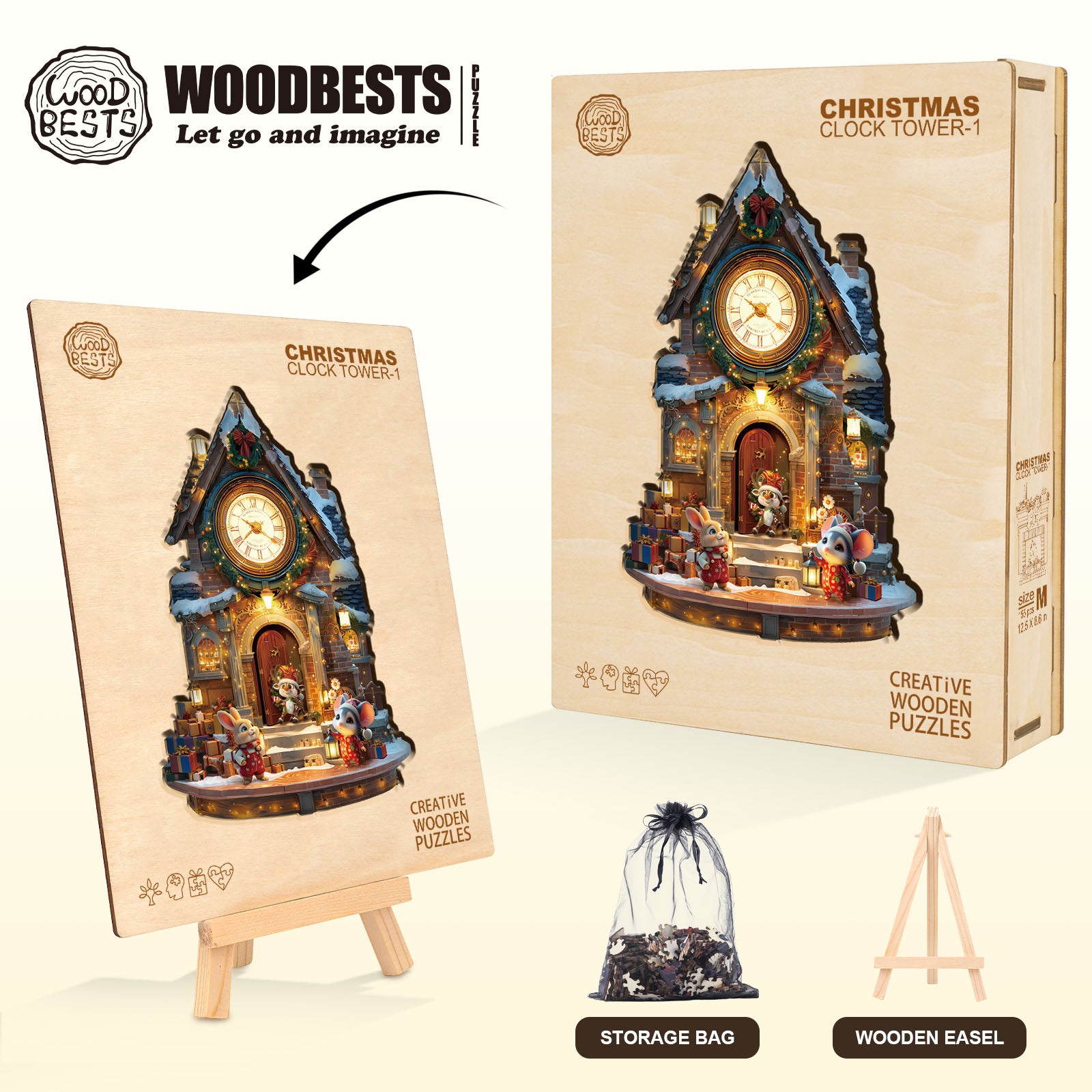 Christmas Clock Tower-1 Wooden Jigsaw Puzzle