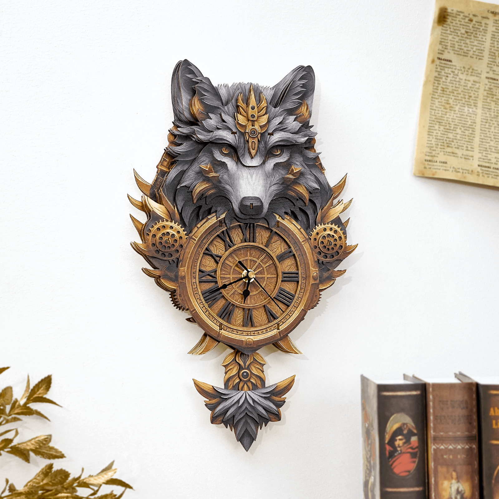 Gray Wolf– DIY Wooden Clock, 3D Puzzle Craft Kit