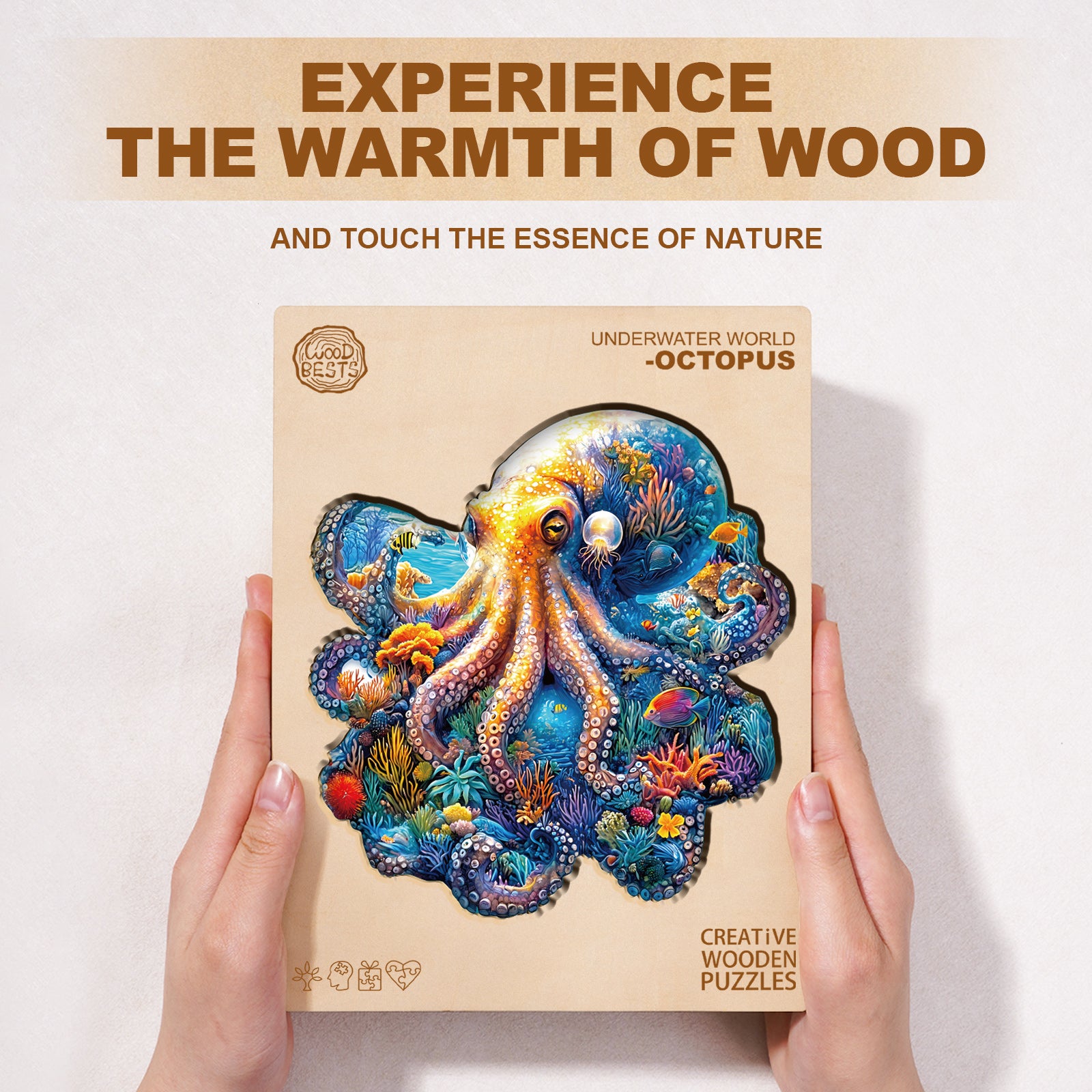 Underwater world-octopus Wooden Jigsaw Puzzle