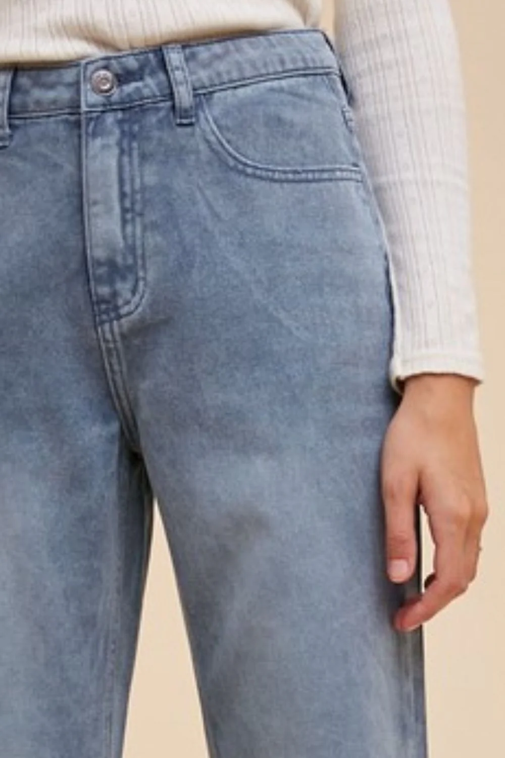 Wear Distressed Raw Hem Jeans