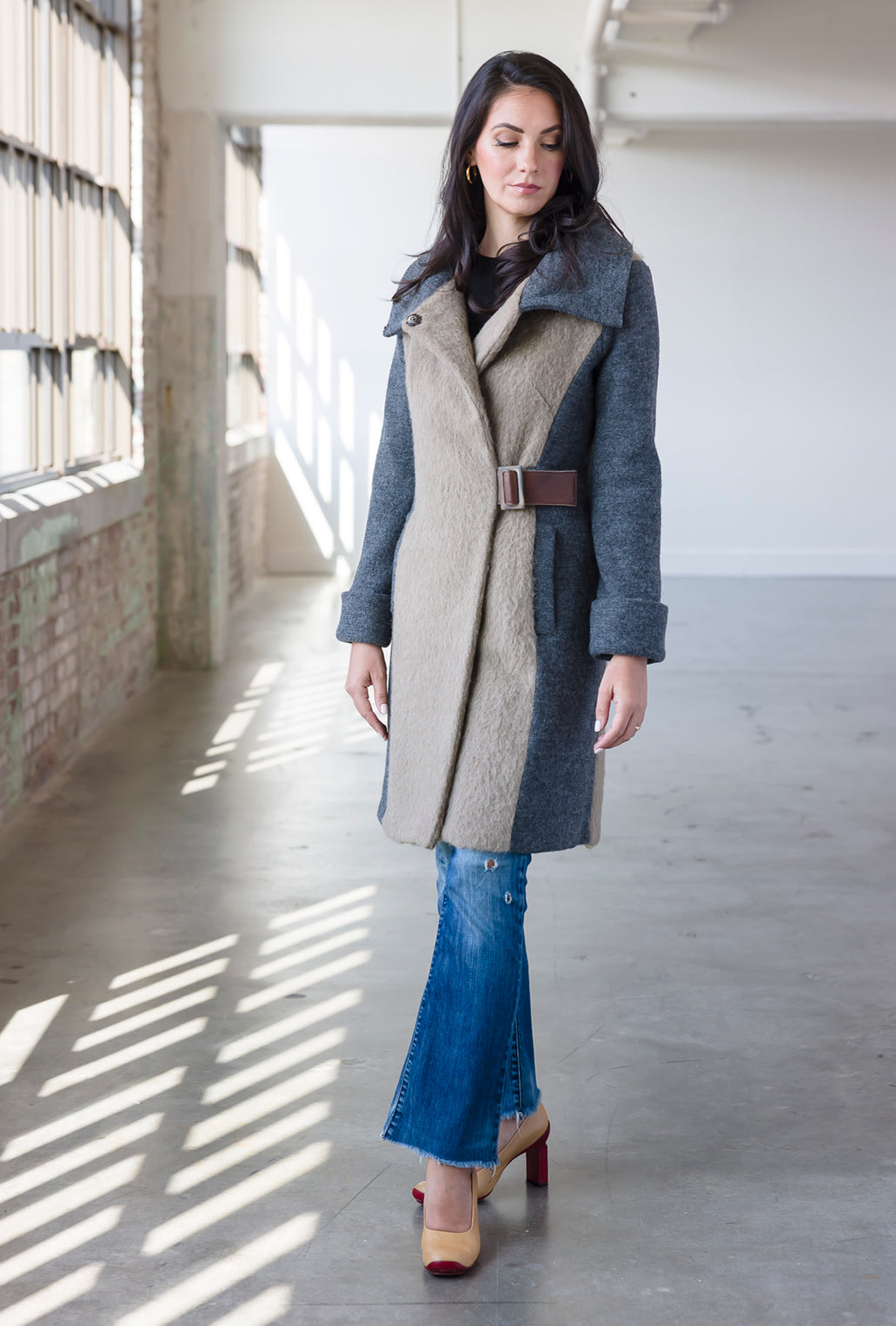 NEW FLAX COWL NECK COAT