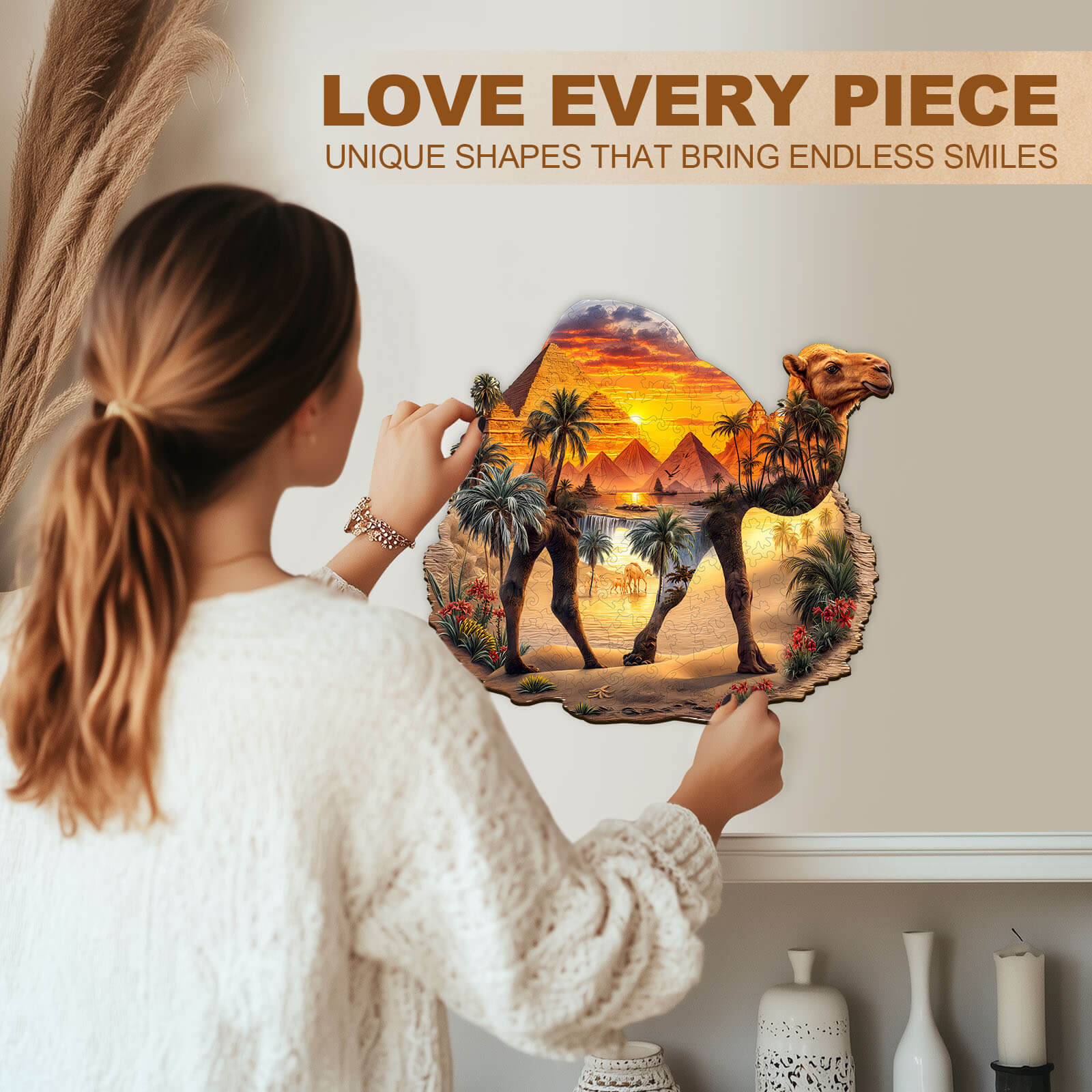 Desert Camel Wooden Jigsaw Puzzle