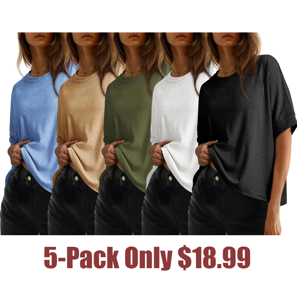 Women's Tops for Women 2026 Loose Oversized Basic Tee Comfortable Soft Fabric Flattering Fit