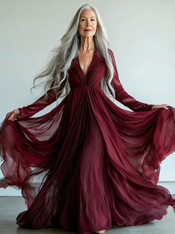 Embroidered Retro Loose Embroidered Printed Contrast Color Dress8855