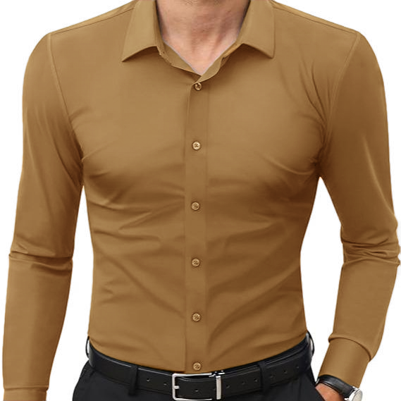 🔥Men’s Stretch Slim-Fit Long Sleeve Dress Shirt