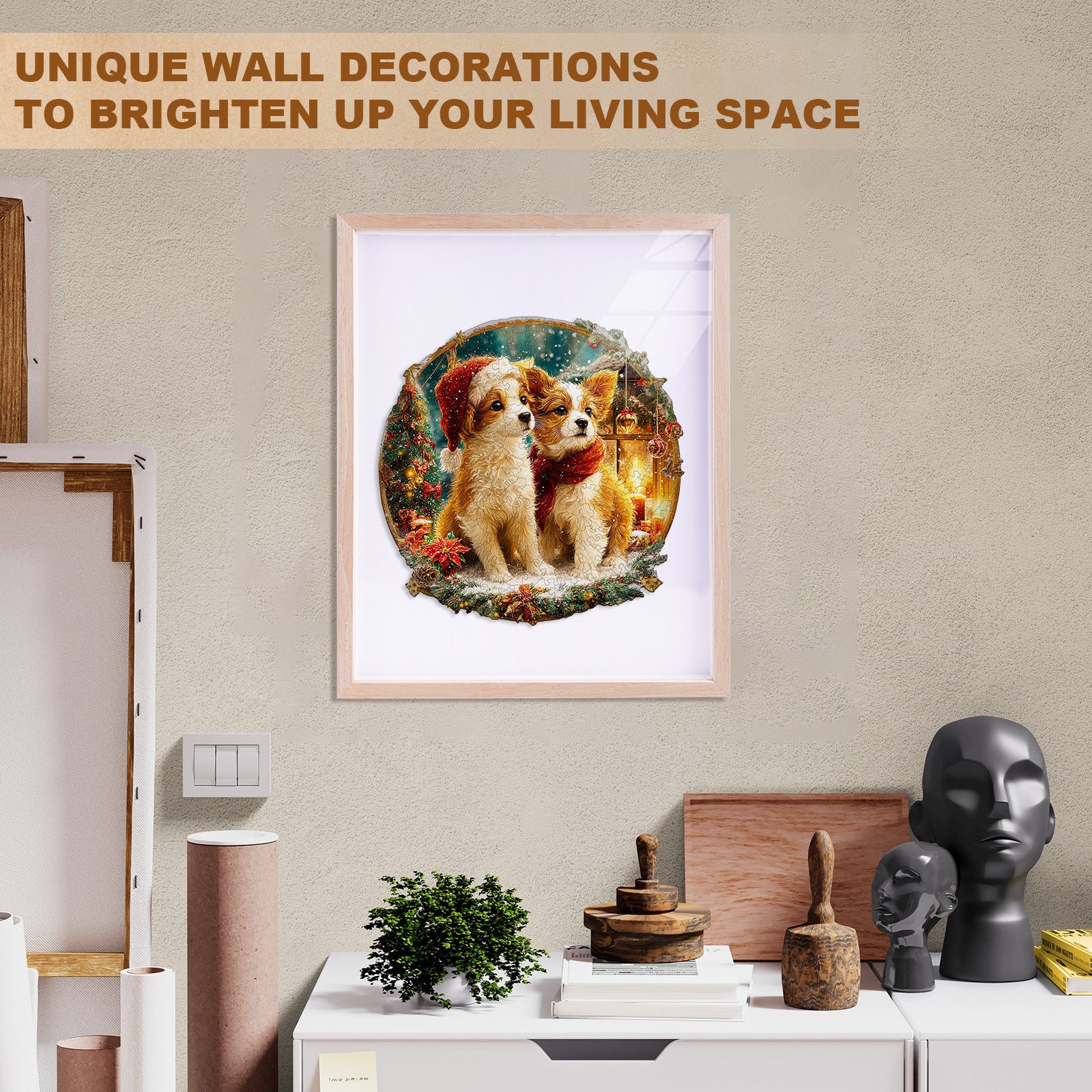 Christmas Puppy Mix Wooden Jigsaw Puzzle