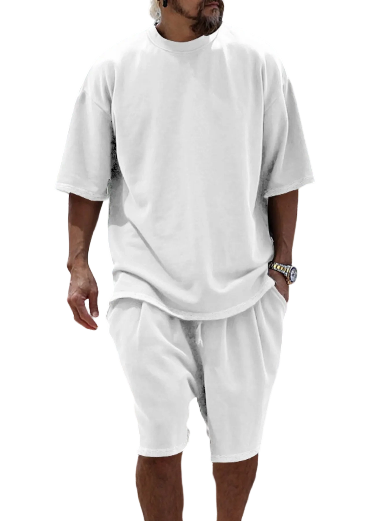 Men’s Effortless Summer Knit Set (Tee & Shorts)