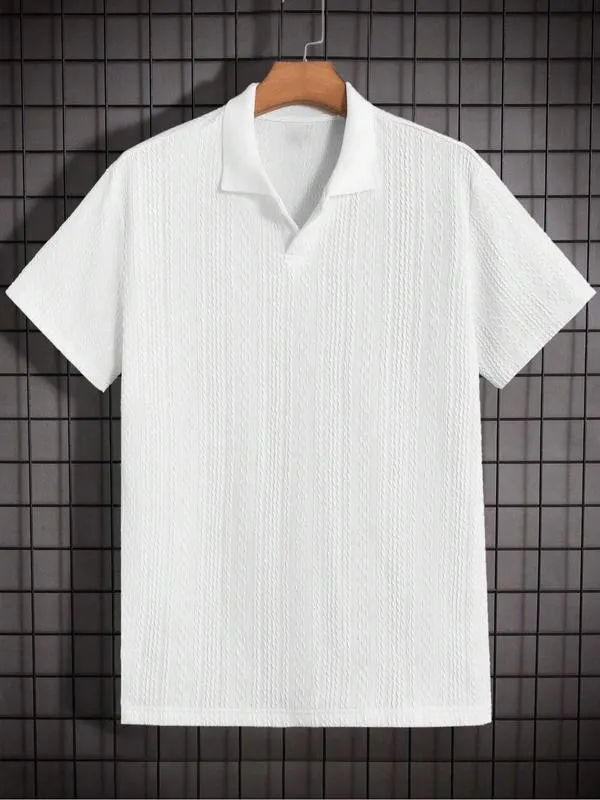 Men's Jacquard Knit Polo Shirt