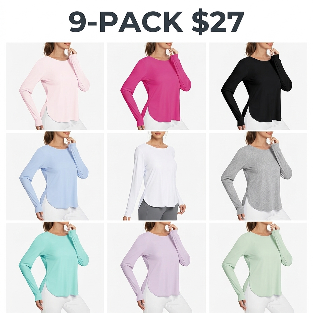 Women's Sun Shirts UPF 50+ Long Sleeve Hiking Tops Lightweight Quick Dry UV Protection Outdoor Clothing Workout Rash Guard Hiking Fishing Beach