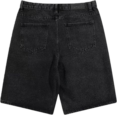 Men's Black Baggy Denim Shorts