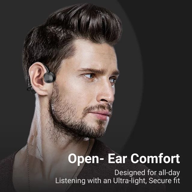 Bone Conduction Wireless Open Ear Headphones with Built-in Mic