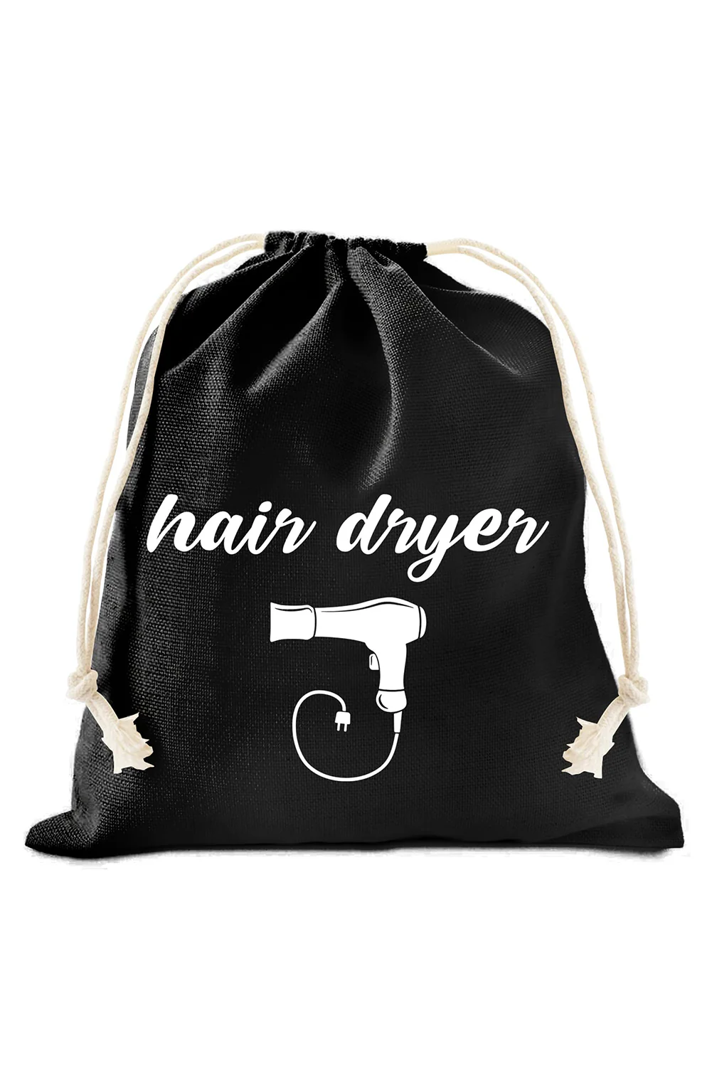 Black Canvas Drawstring Large Storage Bag