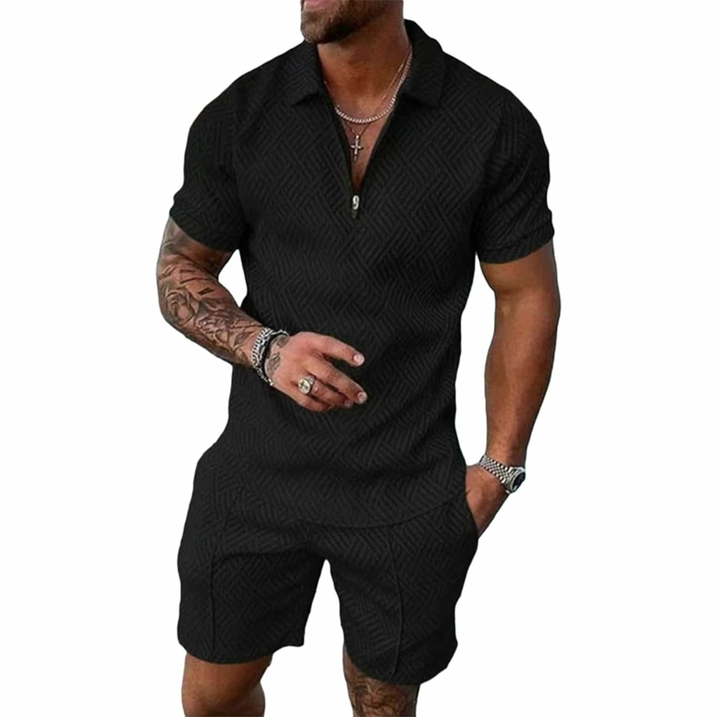 Men's Summer 2-Piece Polo & Shorts Set – Casual, Breathable Outfit