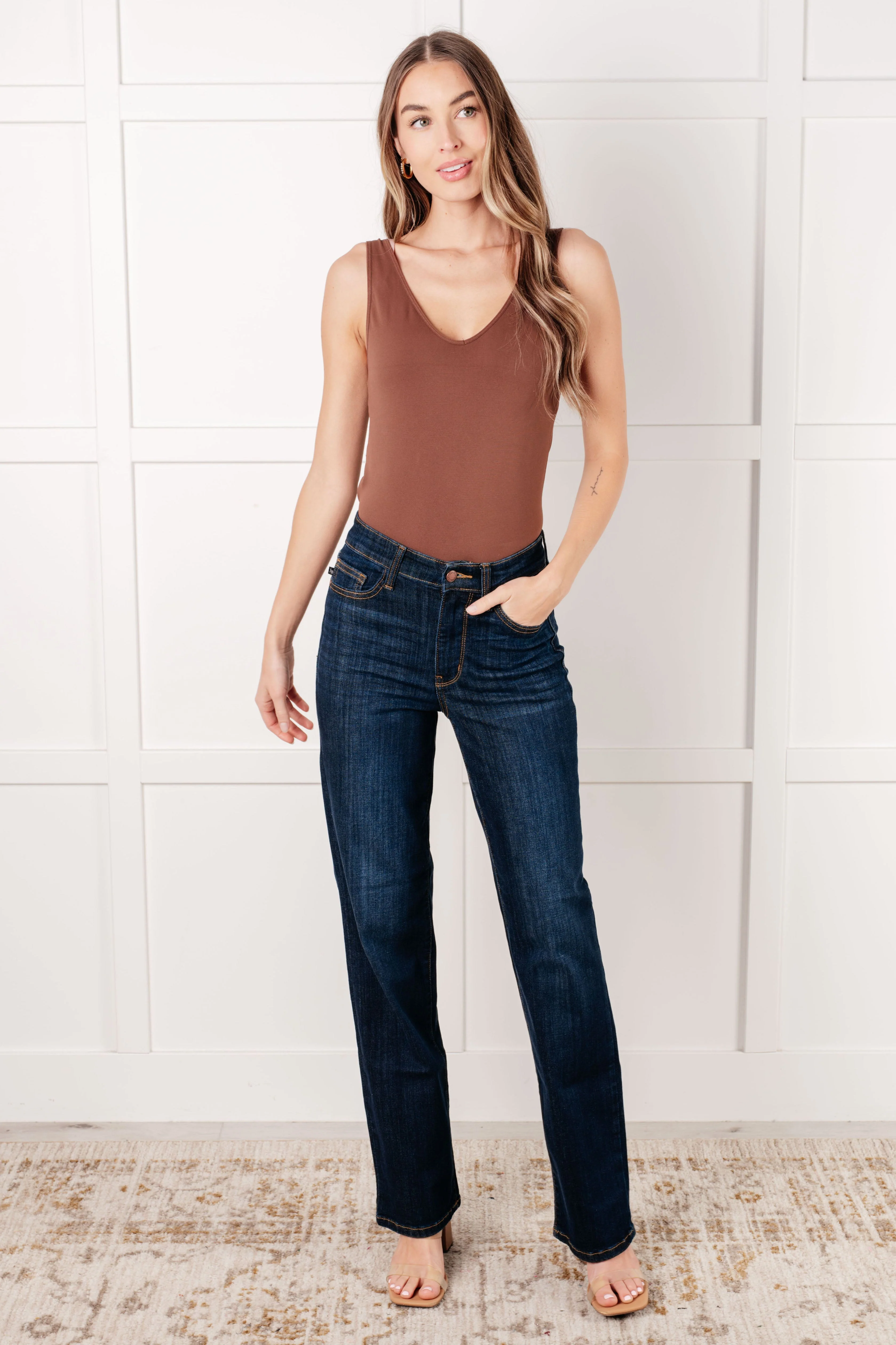 High Rise Classic Straight Jeans